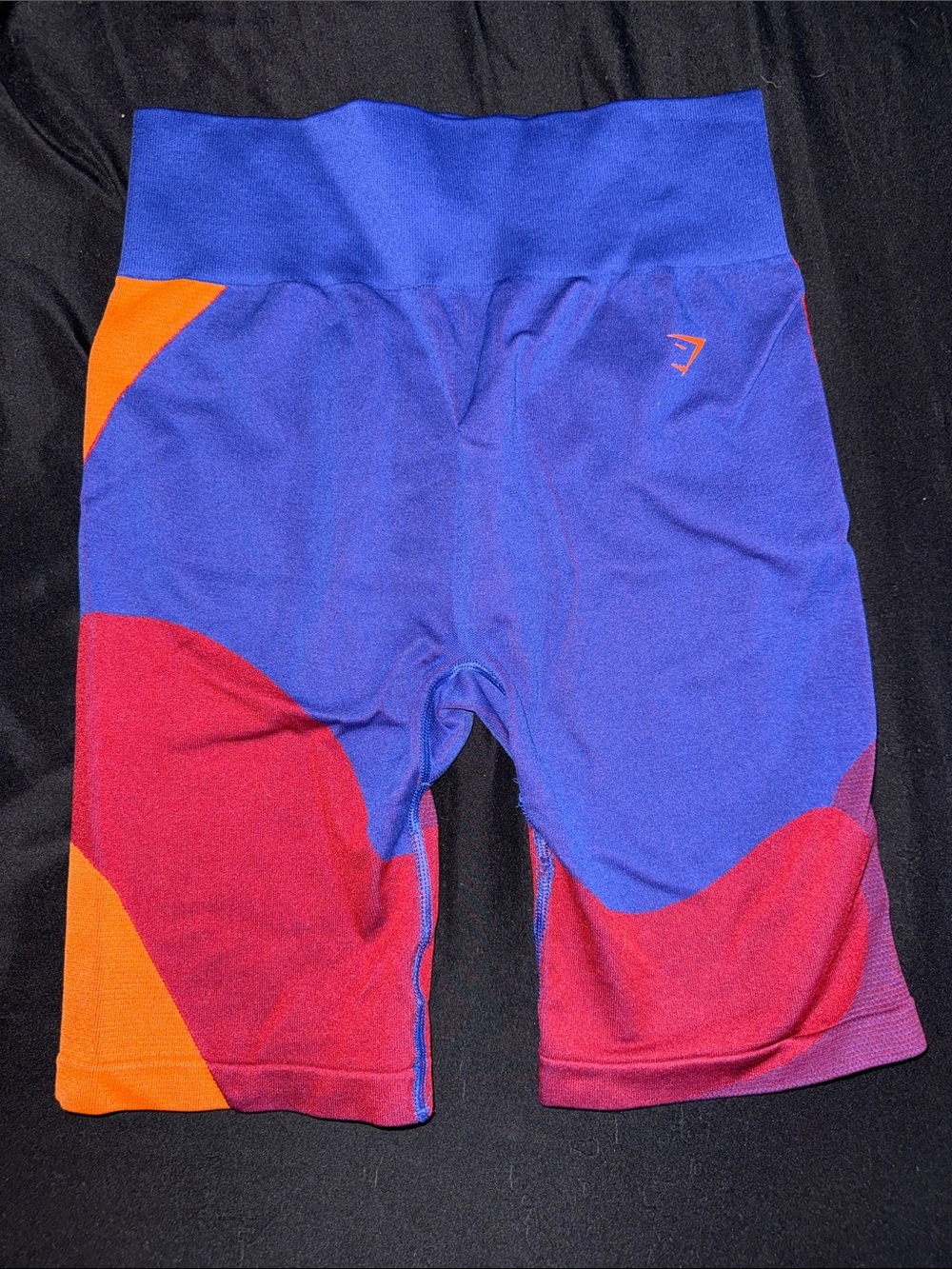 Gymshark Colorblock Bike Shorts - Blue, Red, Orange
